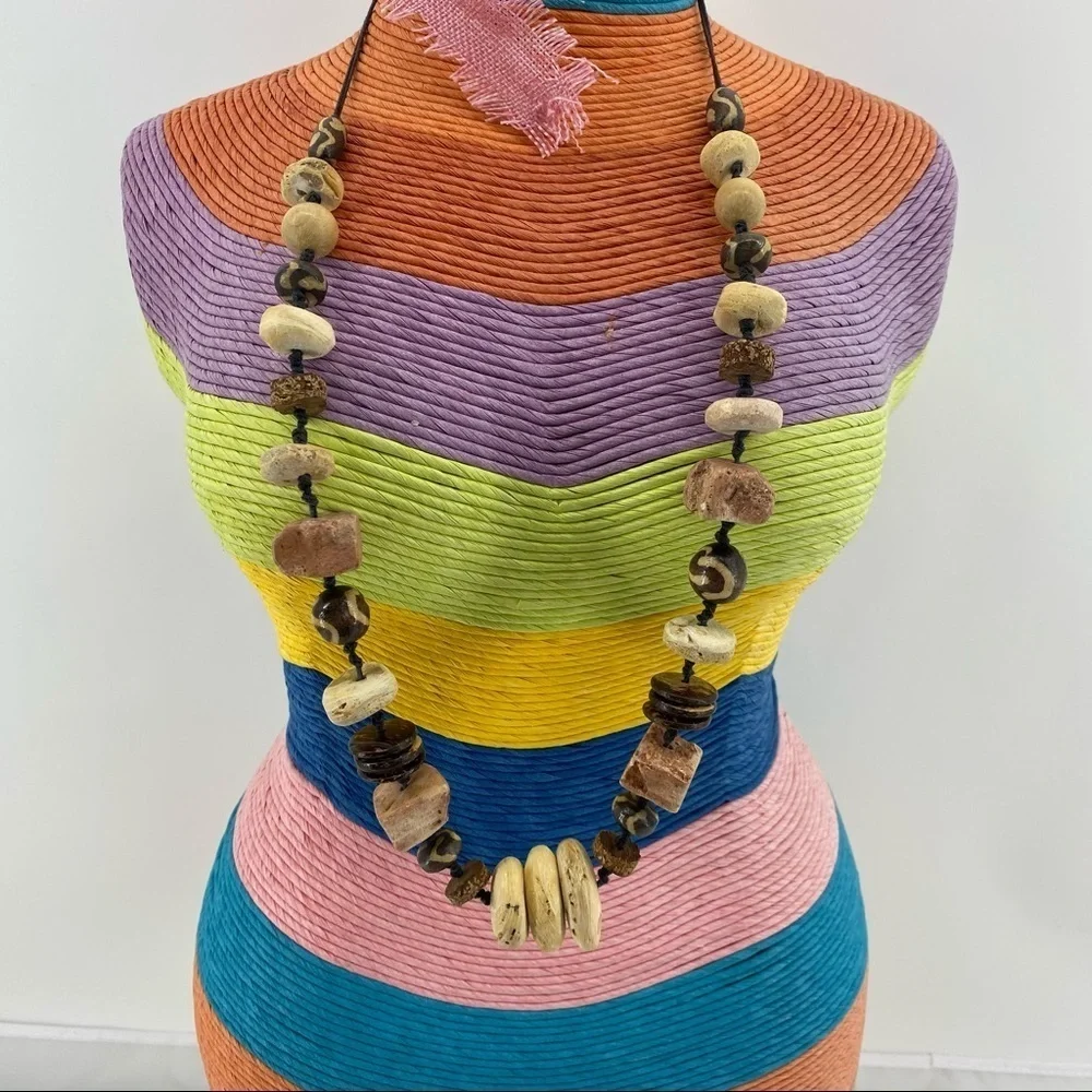 Rock Wood Beaded Necklace